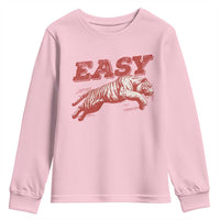 Easy Tiger Youth Sweatshirt Vintage Distressed Tiger Trendy Grunge Indie Boho