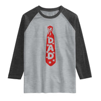 Dad Tie Star Music Lover Fathers Day Raglan Shirt