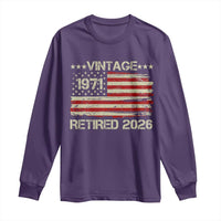 55th Birthday Retirement Long Sleeve Shirt Vintage 1971 Retired 2026 American Flag