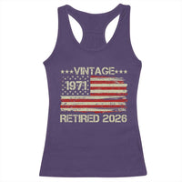 55th Birthday Retirement Racerback Tank Top Vintage 1971 Retired 2026 American Flag