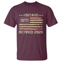 55th Birthday Retirement T Shirt Vintage 1971 Retired 2026 American Flag