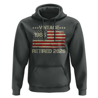 60th Birthday Retirement Hoodie Vintage 1966 Retired 2026 American Flag