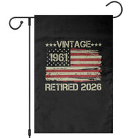 65th Birthday Retirement Garden Flag Vintage 1961 Retired 2026 American Flag