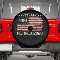 65th Birthday Retirement Spare Tire Cover Vintage 1961 Retired 2026 American Flag