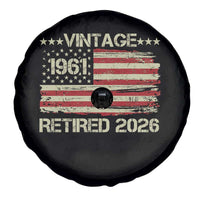 65th Birthday Retirement Spare Tire Cover Vintage 1961 Retired 2026 American Flag