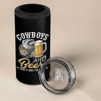 Western 4 in 1 Can Cooler Tumbler Cowboys And Beer That's Why I'm Here Funny Saying - Wonder Print Shop