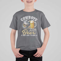 Western T Shirt For Kid Cowboys And Beer That's Why I'm Here Funny Saying - Wonder Print Shop