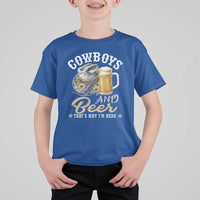Western T Shirt For Kid Cowboys And Beer That's Why I'm Here Funny Saying - Wonder Print Shop