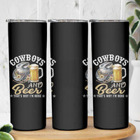 Western Skinny Tumbler Cowboys And Beer That's Why I'm Here Funny Saying - Wonder Print Shop