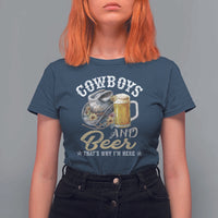 Western T Shirt For Women Cowboys And Beer That's Why I'm Here Funny Saying - Wonder Print Shop