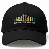Chess Lover Baseball Cap Choose Your Weapon Retro Vintage