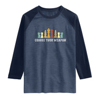 Chess Lover Raglan Shirt Choose Your Weapon Retro Vintage