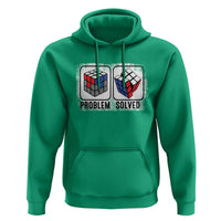 Competitive Puzzle Cube Rubik Hoodie Problem Solved Vintage Speed Cubing - Wonder Print Shop