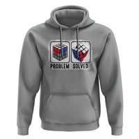 Competitive Puzzle Cube Rubik Hoodie Problem Solved Vintage Speed Cubing - Wonder Print Shop