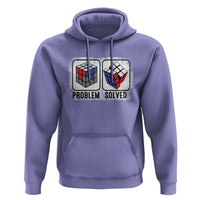 Competitive Puzzle Cube Rubik Hoodie Problem Solved Vintage Speed Cubing - Wonder Print Shop