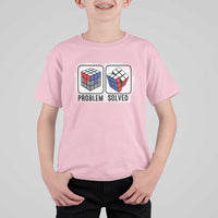 Competitive Puzzle Cube Rubik T Shirt For Kid Problem Solved Vintage Speed Cubing - Wonder Print Shop