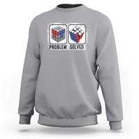 Competitive Puzzle Cube Rubik Sweatshirt Problem Solved Vintage Speed Cubing - Wonder Print Shop