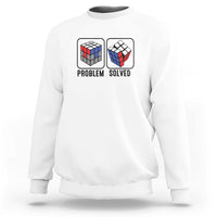 Competitive Puzzle Cube Rubik Sweatshirt Problem Solved Vintage Speed Cubing - Wonder Print Shop