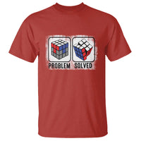 Competitive Puzzle Cube Rubik T Shirt Problem Solved Vintage Speed Cubing - Wonder Print Shop
