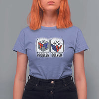 Competitive Puzzle Cube Rubik T Shirt For Women Problem Solved Vintage Speed Cubing - Wonder Print Shop