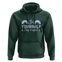 Transgender Hoodie Be Yourself They'll Adjust Vintage Rainbow Trans Pride Flag LGBT - Wonder Print Shop