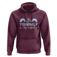 Transgender Hoodie Be Yourself They'll Adjust Vintage Rainbow Trans Pride Flag LGBT - Wonder Print Shop