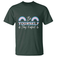 Transgender T Shirt Be Yourself They'll Adjust Vintage Rainbow Trans Pride Flag LGBT - Wonder Print Shop
