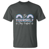 Transgender T Shirt Be Yourself They'll Adjust Vintage Rainbow Trans Pride Flag LGBT - Wonder Print Shop