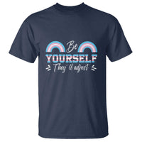 Transgender T Shirt Be Yourself They'll Adjust Vintage Rainbow Trans Pride Flag LGBT - Wonder Print Shop