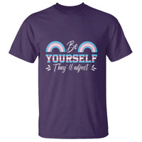 Transgender T Shirt Be Yourself They'll Adjust Vintage Rainbow Trans Pride Flag LGBT - Wonder Print Shop