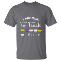 Teacher T Shirt I Promise To Teach Love LGBT-Q Pride Proud Ally Heart - Wonder Print Shop