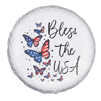Bless The USA 4th of July Spare Tire Cover Patriotic American Flag Butterfly Independence Day