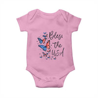 Bless The USA 4th of July Baby Onesie Patriotic American Flag Butterfly Independence Day