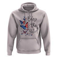 Bless The USA 4th of July Hoodie Patriotic American Flag Butterfly Independence Day