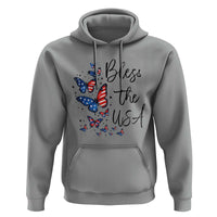 Bless The USA 4th of July Hoodie Patriotic American Flag Butterfly Independence Day