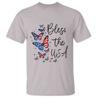Bless The USA 4th of July T Shirt Patriotic American Flag Butterfly Independence Day