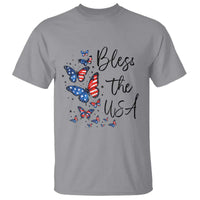 Bless The USA 4th of July T Shirt Patriotic American Flag Butterfly Independence Day