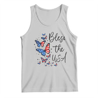 Bless The USA 4th of July Tank Top Patriotic American Flag Butterfly Independence Day