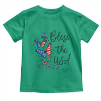 Bless The USA 4th of July Toddler T Shirt Patriotic American Flag Butterfly Independence Day