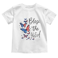 Bless The USA 4th of July Toddler T Shirt Patriotic American Flag Butterfly Independence Day