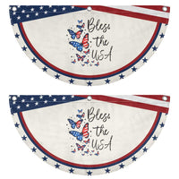 Bless The USA 4th of July Patriotic Fan Flag American Flag Butterfly Independence Day