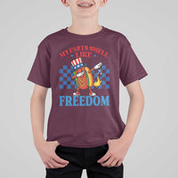 Funny My Farts Smell Like Freedom T Shirt For Kid July 4th Hot Dog Lover - Wonder Print Shop