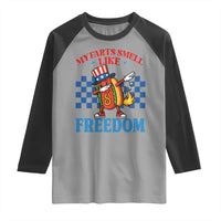 Funny My Farts Smell Like Freedom Raglan Shirt July 4th Hot Dog Lover - Wonder Print Shop