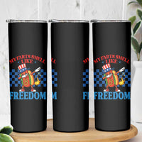 Funny My Farts Smell Like Freedom Skinny Tumbler July 4th Hot Dog Lover - Wonder Print Shop