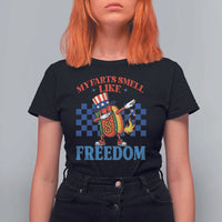 Funny My Farts Smell Like Freedom T Shirt For Women July 4th Hot Dog Lover - Wonder Print Shop