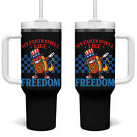 Funny My Farts Smell Like Freedom Tumbler With Handle July 4th Hot Dog Lover - Wonder Print Shop