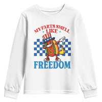 Funny My Farts Smell Like Freedom Youth Sweatshirt July 4th Hot Dog Lover - Wonder Print Shop
