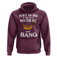 Funny Just Here For The Wieners And Bang Hoodie 4th Of July Hot Dog Lover Fireworks - Wonder Print Shop