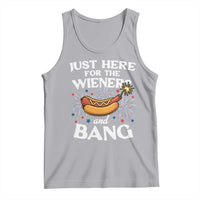 Funny Just Here For The Wieners And Bang Tank Top 4th Of July Hot Dog Lover Fireworks - Wonder Print Shop