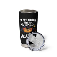 Funny Just Here For The Wieners And Bang Tumbler Cup 4th Of July Hot Dog Lover Fireworks - Wonder Print Shop